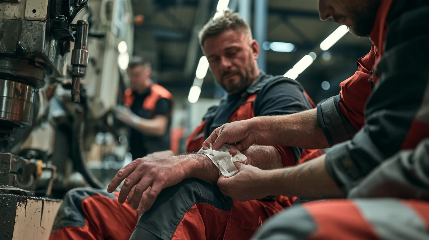 Pomoc udzielana pracownikowi po wypadku w zakładzie przemysłowym
